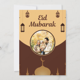 Cartão De Festividades Quadro de Foto Eid Mubarak Arte de Silhueta de Mes