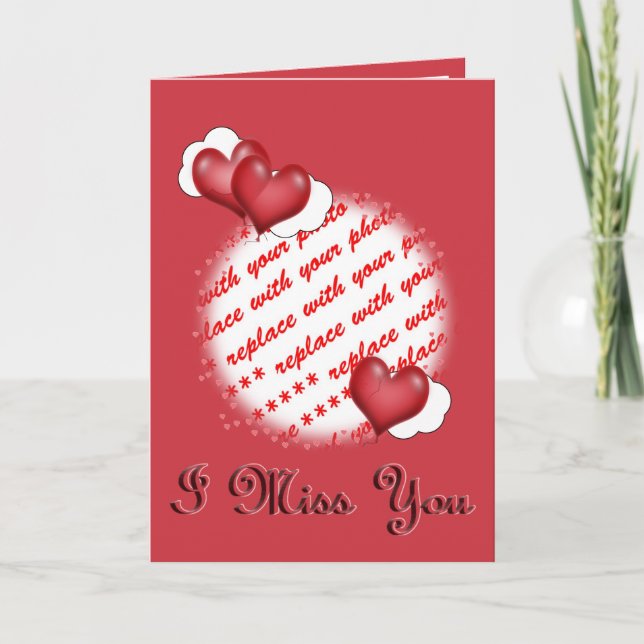 Cartão De Festividades Quadro de Fotografia do Namorados Cardíaco Balão (Frente)