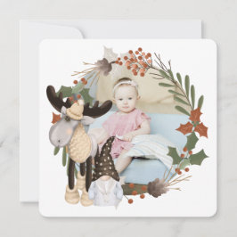 Cartão De Festividades Quadro de Fotografias de Moose Personalizada de Na