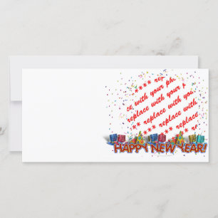 Cartão De Festividades Quadro de Fotografias do Feliz ano novo Party Hats