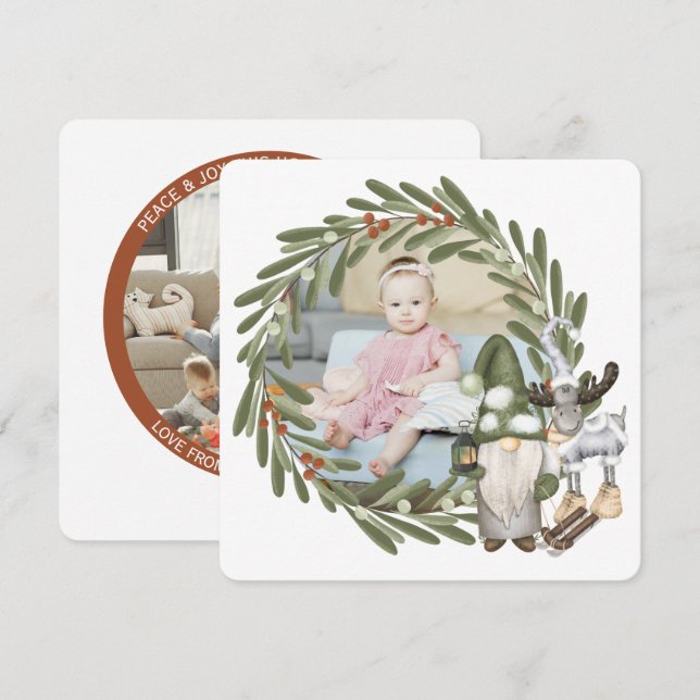 Cartão De Festividades Quadro de Fotografias do Ganso Personalizado do Na (Frente/Verso)