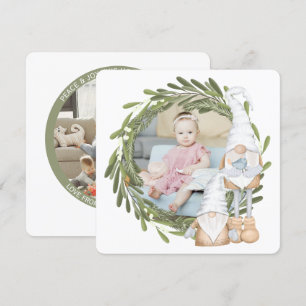 Cartão De Festividades Quadro de Fotografias do Gnomo Personalizado de Na