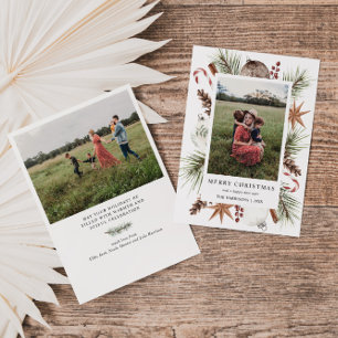 Cartão De Festividades Quadro de Fotografias Russo de Natal