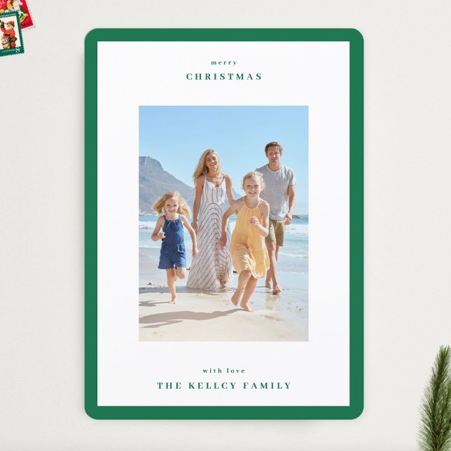Cartão De Festividades Quadro de Fotografias Simples e Verde da Apple de  (Criador carregado)
