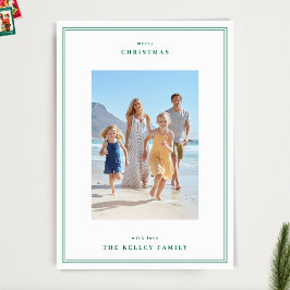 Cartão De Festividades Quadro de Fotografias Simples Verde da Apple de Na