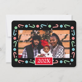 Cartão De Festividades Quadro de Natal Candy Canes (adicione sua própria