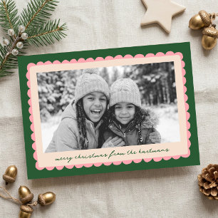 Cartão De Festividades Quadro de Natal Colorido e Divertido de Foto com R