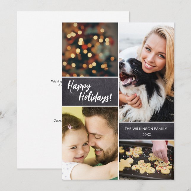 Cartão De Festividades Quadro de Natal de Várias Fotografias Personalizad (Frente/Verso)