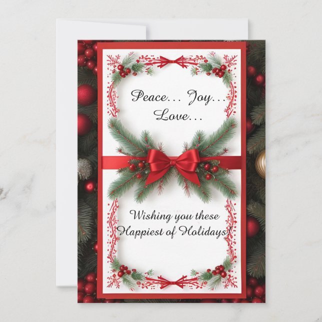 Cartão De Festividades Quadro De Natal Festivo Com Ramificações De Pinhei (Frente)