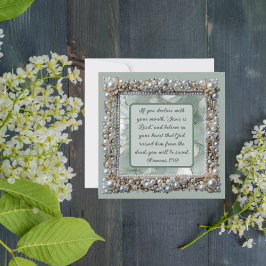 Cartão De Festividades Quadro de Pérolas Personalizável para Download Ele