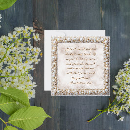 Cartão De Festividades Quadro de Pérolas Personalizável para Download Ele