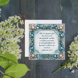 Cartão De Festividades Quadro de Pérolas Personalizável para Download Ele