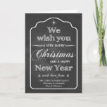 Cartão De Festividades Quadro - Desejamos-lhe um Feliz Natal<br><div class="desc">Adicione o seu nome de família a este cartão de férias de quadro com "Desejamos-lhe um Feliz Natal e um Feliz ano novo" na frente. Projetado por "Simplesmente Pondo" por Robin.</div>