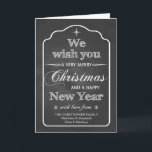 Cartão De Festividades Quadro - Desejamos-lhe um Feliz Natal<br><div class="desc">Adicione o seu nome de família a este cartão de férias de quadro com "Desejamos-lhe um Feliz Natal e um Feliz ano novo" na frente. Projetado por "Simplesmente Pondo" por Robin.</div>