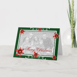 Cartão De Festividades Quadro do redemoinho da poinsétia do Feliz Natal