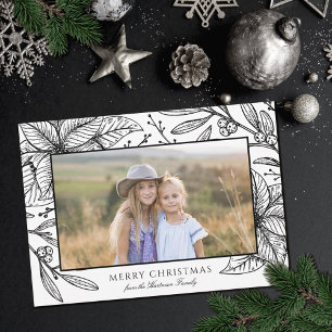 Cartão De Festividades Quadro Floral de Poinsettia bonito Foto horizont