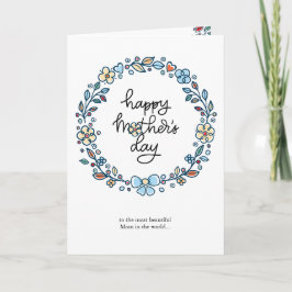 Cartão De Festividades Quadro floral fofo Feliz Dia das Mães