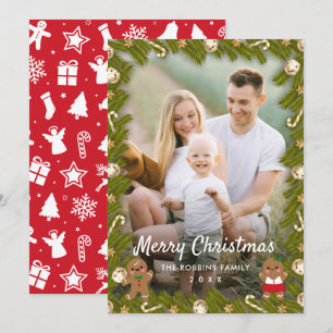 Cartão De Festividades Quadro Fotográfico do Decor de Natal do Gingerbir