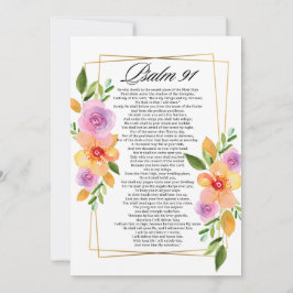 Cartão De Festividades Quadro Geométrico Floral Psalm 91