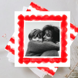 Cartão De Festividades quadro moderno retrô vermelho ousado natal quadrad