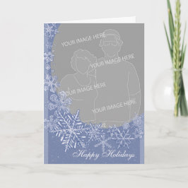 Cartão De Festividades Quadro Personalizado Floco de Neve Vertical 2 Foto