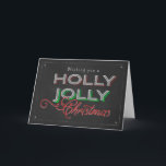 Cartão De Festividades Quadro que deseja lhe um azevinho Natal alegre<br><div class="desc">Quadro que deseja lhe um azevinho cartão de Natal alegre</div>