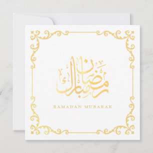 Cartão De Festividades Quadro Vitoriano Falso Dourado Saudação Ramadan Mu