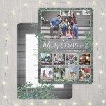 Cartão De Festividades Qualquer Texto 9 Foto Colagem e Legendas Madeira e<br><div class="desc">Envie saudações de na moda alegria e compartilhe 9 de suas fotos favoritas com um cartão de feriado personalizado de colagem de fotos. Todo o texto nesta modelo é simples de personalizar para incluir qualquer texto, como Feliz Natal, Felizes Feriados, Saudações de Ano Novo, Cheers de Ano Novo, etc. (DICA...</div>