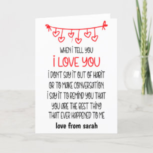 Cartão De Festividades Quando Eu Te Digo Que Te Amo