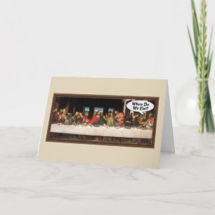 Cartão De Festividades Quando Nós Comemos? - Jantar de Natal Divertido da