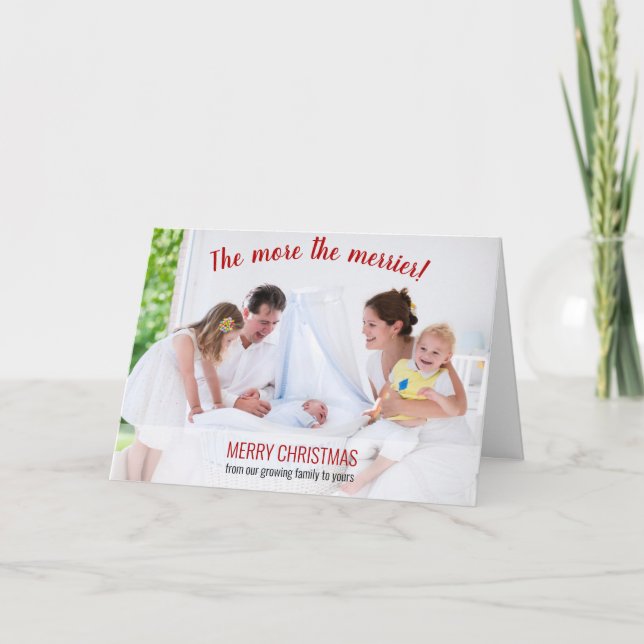 Cartão De Festividades Quanto mais a Feliz Foto Novo Bebê (Frente)