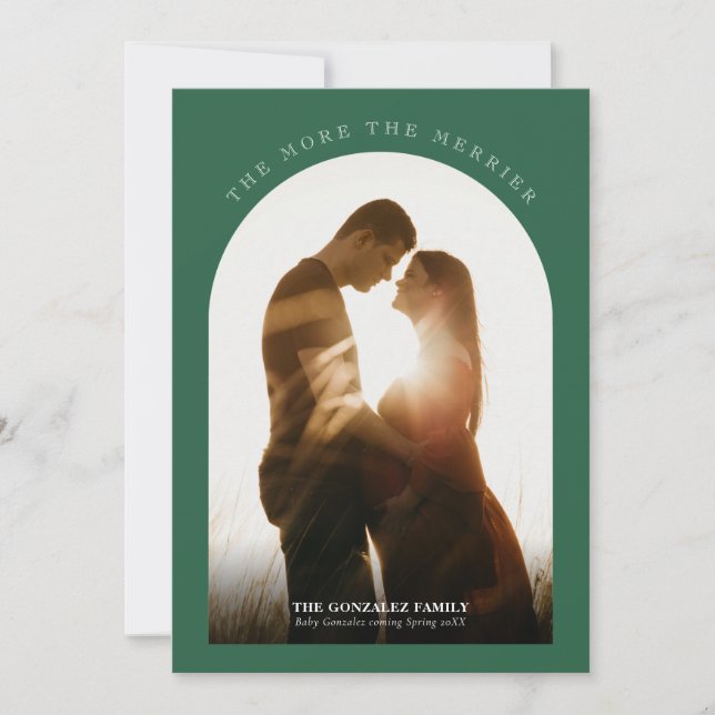 Cartão De Festividades Quanto mais feliz for a gravidez moderna fotográfi (Frente)