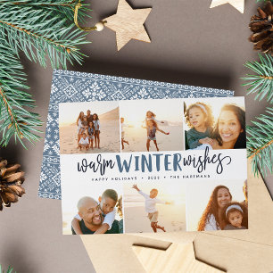 Cartão De Festividades Quantos Invernos Quentes Colagem de Fotografias