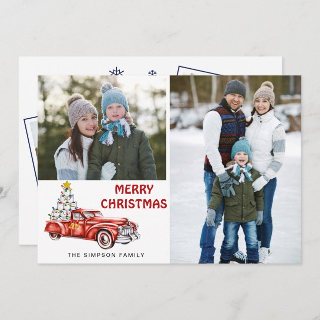 Cartão De Festividades Quarentena Feliz Natal 4 FOTO Saudação (Frente/Verso)