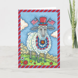 Cartão De Festividades QUARTO PATRIÓTICO DE OVINO DE JULHO, Vazio DE ART
