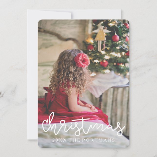 Cartão De Festividades Quatrefoil de aparência Dourada de Natal Adicionar (Frente)