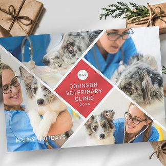 Cartão De Festividades Quatro fotos e logotipo modernos e simples