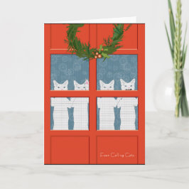 Cartão De Festividades Quatro gatos de chamada… Feriado