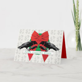 Cartão De Festividades Quatro pássaros de chamada