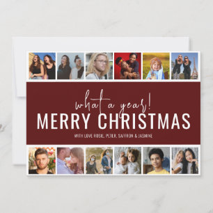 Cartão De Festividades Que Ano! 12 Colagem de Fotos Natal