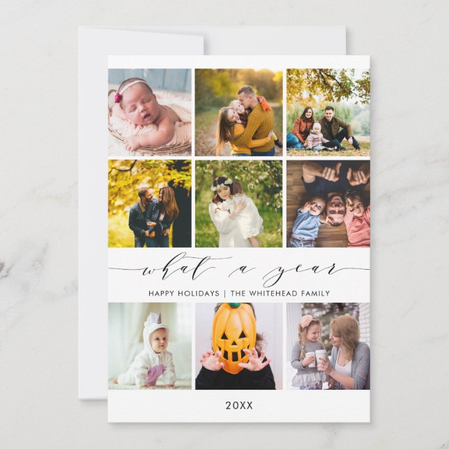 Cartão De Festividades Que Ano | Ano em Revisão Felizes Festas Fotos (Frente)