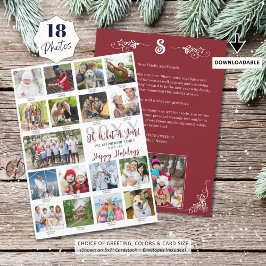 Cartão De Festividades Que Ano Colagens de Fotos Legendas Ano em Revisão