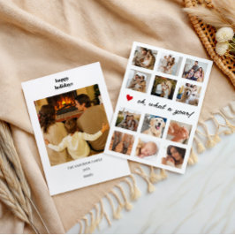 Cartão De Festividades Que Ano Família Colagem de Fotos Coração