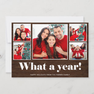 Cartão De Festividades Que Ano   Grade de Fotos Rústicos de Férias