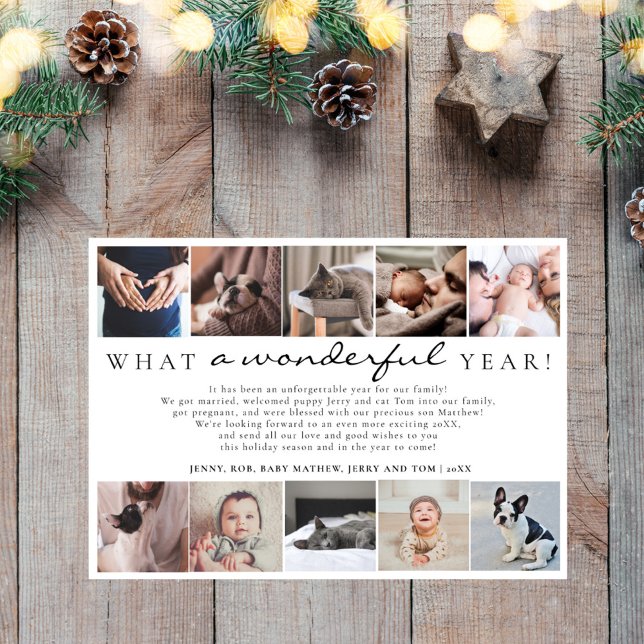 Cartão De Festividades Que Ano Maravilhoso em Revista Colagem de Fotos (Criador carregado)