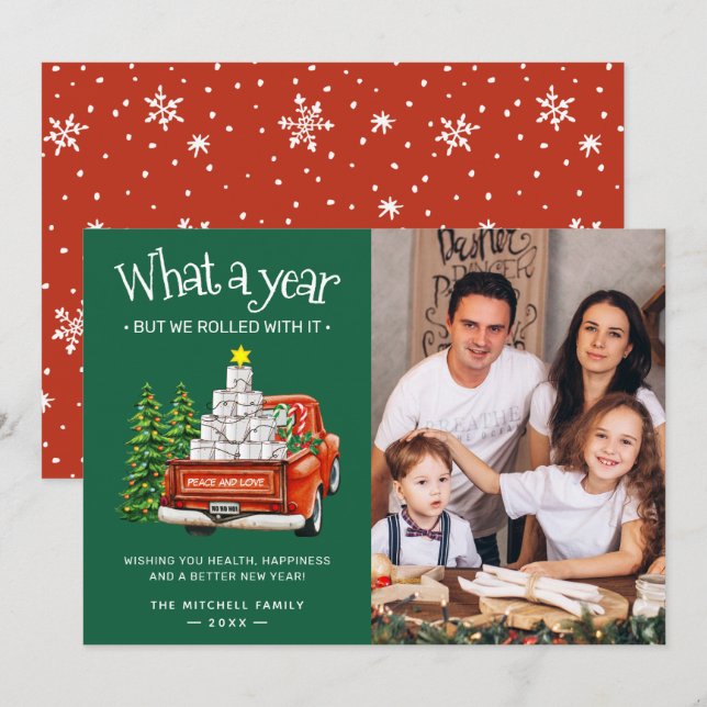 Cartão De Festividades Que Ano, Mas nós fizemos uma foto (Frente/Verso)