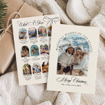 Cartão De Festividades Que Ano Minimalista Ano em Revisão Foto de Laço<br><div class="desc">Que Ano Minimalista Ano em Revisão Foto de Laço Cartão de Natal</div>