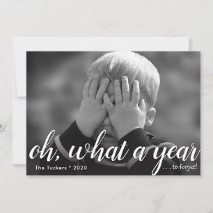 Cartão De Festividades Que ano (para esquecer!) Feliz ano novo prateado