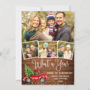 Cartão De Festividades Que Caminhão Vermelho da Fazenda Vermelha Natal 2