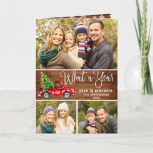 Cartão De Festividades Que Caminhão Vermelho de Fazenda Vermelha de Natal